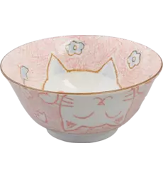 Tokyo Design Studio - Kawaii Bowl Lucky Cat Tayo Pink 500ml