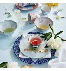 Tokyo Design Studio - Lily Flower Small Tayo Bowl 13.5x6.8cm Purple 300ml 6pcs