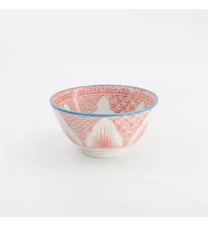 Tokyo Design Studio - Lily Flower Small Tayo Bowl 13.5x6.8cm Red 300ml 6pcs