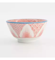 Tokyo Design Studio - Lily Flower Small Tayo Bowl 13.5x6.8cm Red 300ml 6pcs