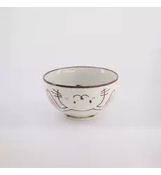 Tokyo Design Studio - Kawaii Rabbit Usagi Bowl 13.7x7.4cm Pink 500ml 6pcs
