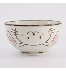 Tokyo Design Studio - Kawaii Rabbit Usagi Bowl 13.7x7.4cm Pink 500ml 6pcs