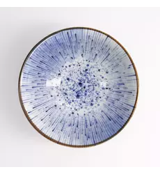 Tokyo Design Studio - Mino Blue Bowls Tayo Bowl 15x7cm. Hanabi 6pcs
