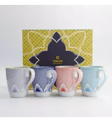 Tokyo Design Studio -  Lily Flower Mug Giftset 4pcs 8.8 x10.5cm 350ml 1 set