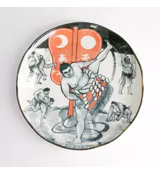 Tokyo Design Studio - Asakusa Round Plate 25x3cm Sumo 4pcs