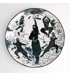Tokyo Design Studio - Asakusa Round Plate 25x3cm Ninja 4pcs