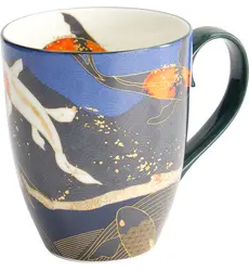 Tokyo Design Studio - Kawaii Goldfish Mug with Gift Box 8.5x10.2cm. Blue 340ml