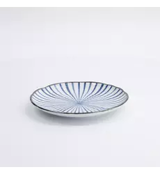 Tokyo Design Studio - Natsu Tokusa Plate 16.5x2cm Blue/White 6pcs