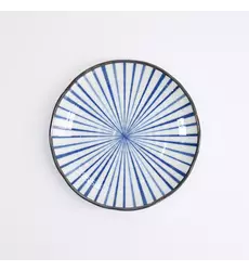 Tokyo Design Studio - Natsu Tokusa Plate 16.5x2cm Blue/White 6pcs