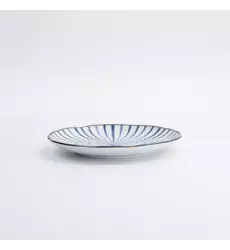 Tokyo Design Studio - Natsu Tokusa Plate 16.5x2cm Blue/White 6pcs