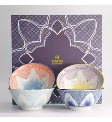 Tokyo Design Studio - Lily Flower Bowl Giftset 4pcs 14.8x6.8cm 550ml 1 set