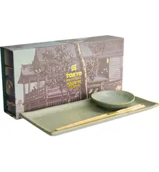 Tokyo Design Studio - Vert Sauge Sushi Giftset 28.5x12.5cm. & 10x2cm. (2pcs.)