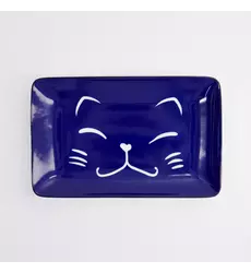 Tokyo Design Studio - Kawaii Lucky Cat Sushi Plate 21x13.5cm Blue 6pcs