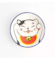 Tokyo Design Studio - Kawaii Lucky Cat Sauce Plate 9x2.5cm White 6pcs
