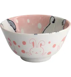 Tokyo Design Studio - Kawaii Animals Rice Bowl 12x6,4cm. Pink 300ml