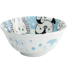 Tokyo Design Studio - Kawaii Animals Tayo Bowl 15.2x6.7cm. Blue 500ml