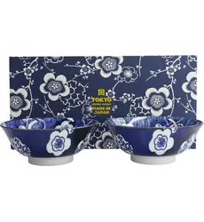 Tokyo Design Studio - Ramen Bowl 2pcs. Giftset 19.8x7.5cm. Blue 1000ml