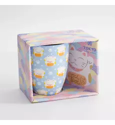 Tokyo Design Studio - Kawaii Lucky Cat Mug w/ Giftbox Blue 8.5x10.2cm 340ml 6pcs