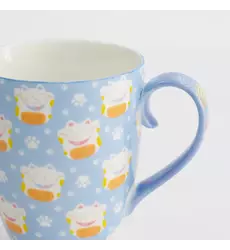 Tokyo Design Studio - Kawaii Lucky Cat Mug w/ Giftbox Blue 8.5x10.2cm 340ml 6pcs