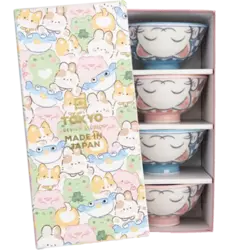 Tokyo Design Studio - Kawaii Bowls Lucky Cat Blue/Pink A 4pcs