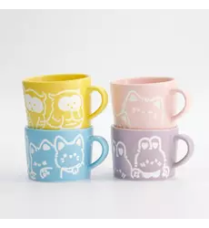 Tokyo Design Studio - Kawaii Animals Mug 4pcs Giftset 8x6cm 2 sets