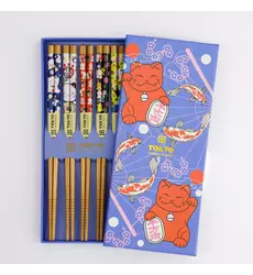 Tokyo Design Studio - Chopstick Giftset/5 Lucky Cat/Carp 10 sets