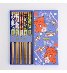 Tokyo Design Studio - Chopstick Giftset/5 Lucky Cat/Carp 10 sets