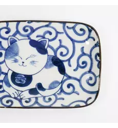 Tokyo Design Studio - Kawaii Rectangular Plate Cat Neko 16.3x10.2cm E 6pcs