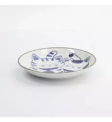 Tokyo Design Studio - Kawaii Round Plate Cat Neko 16.7x2.8cm G 6pcs