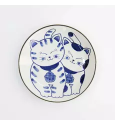 Tokyo Design Studio - Kawaii Round Plate Cat Neko 16.7x2.8cm G 6pcs