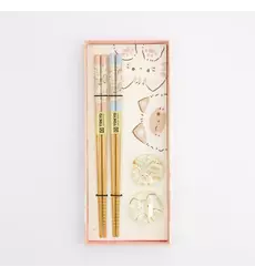 Tokyo Design Studio - Chopstick Giftset Chopstick and Rest/4 Kawaii Cats 10 sets
