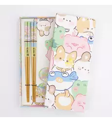 Tokyo Design Studio - Chopstick Giftset Chopstick and Rest/4 Kawaii Animals 10 sets