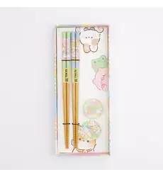 Tokyo Design Studio - Chopstick Giftset Chopstick and Rest/4 Kawaii Animals 10 sets