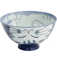 Tokyo Design Studio - Kawaii Rice Bowl Cat Blue 11.5x6cm. 300ml