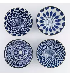 Tokyo Design Studio - Mixed Bowls Tayo Bowl 4pcs Giftset 15x7cm Blue/White 500ml 1 set