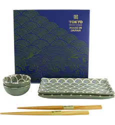 Tokyo Design Studio - Vert Sauge Mermaid Sushi Giftset 22x13x2cm. & 8.5x3.4cm. (6pcs.)