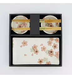 Tokyo Design Studio - Sakura Sushi Giftset 22x13x2cm & 8.5x3.4cm White 1 set