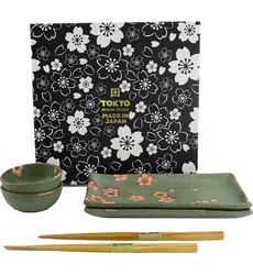 Tokyo Design Studio - Sakura Sushi Giftset 22x13x2cm. & 8.5x3.4cm. Green (6pcs.)