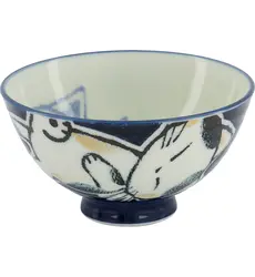 Tokyo Design Studio - Kawaii Rice Bowl Sleeping Cat Blue 11.5x6cm. 300ml