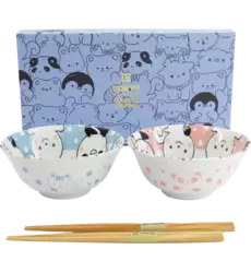 Tokyo Design Studio - Kawaii Bowls Giftset Animals Including Chopsticks
