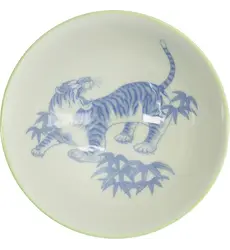 Tokyo Design Studio - Kawaii Bowl Tiger 14.5x6.5cm. Green 300ml