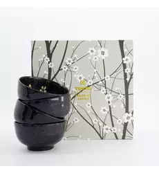 Tokyo Design Studio - Sakura Bowl 4pcs Giftset 12.5x7cm Black 450ml 1 set