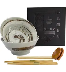 Tokyo Design Studio - Masamura Naruto 6pcs. Ramen Giftset 21.5x9cm. Brown 1300ml