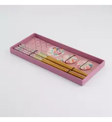 Tokyo Design Studio - Chopstick Giftset Chopstick and Rest/4 Pink Flower 10 sets