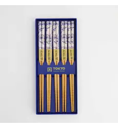 Tokyo Design Studio - Chopstick Giftset/5 Neko Cat Blue AH-02 10 sets