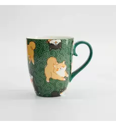 Tokyo Design Studio - Kawaii Shiba Mug W/Giftbox 8.5x10.2cm Green 340ml 6pcs