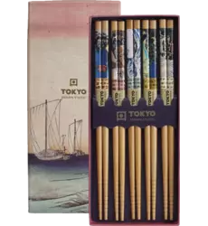Tokyo Design Studio - Chopsticks Giftset Woodblock 5 pair