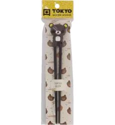 Tokyo Design Studio - Children Chopsticks Bear Dark Brown 22cm