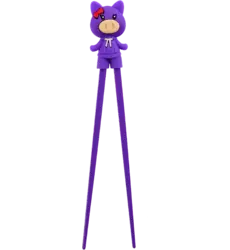 Tokyo Design Studio - Children Chopsticks Pig Girl Purple 22cm