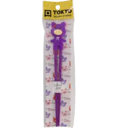 Tokyo Design Studio - Children Chopsticks Pig Girl Purple 22cm